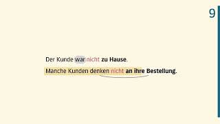 GrammatikErklärclip aus Vielfalt B1 Lektion 9 Position von ‚nicht‘ im Satz [upl. by Eirameinna135]