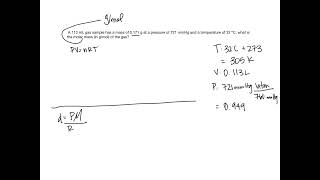 Determine molar mass of a gas example [upl. by Anerres]