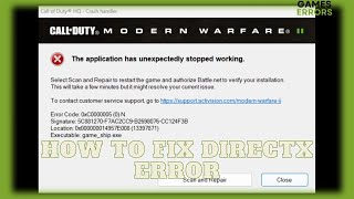 How to fix Directx Error on Warzone 2  Modern Warfare 2 [upl. by Niowtna450]