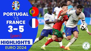 Portugal vs France  35 penalty Highlights  Euro 2024 Quarterfinal [upl. by Felice]