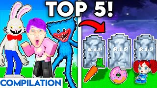 TOP 5 MINECRAFT BIRTH TO DEATH VIDEOS HUGGY WUGGY MR HOPPS LADYBUG amp MORE 1 HOUR COMPILATION [upl. by Annaya]