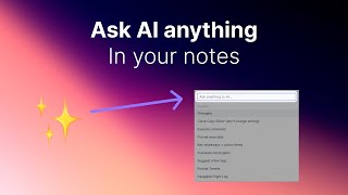 Ask AI anything from your notes [upl. by Brenden]