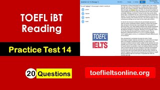 TOEFL iBT Reading Practice Test 14 with Answers Ace the TOEFL iBT Reading Section [upl. by Anawot]