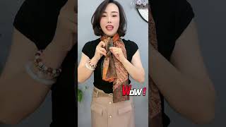 Easy Stylish Scarf Tie Methods  How to Tie a Silk Scarf Part3110124 scarfwearing scarfideas [upl. by Nohsed589]