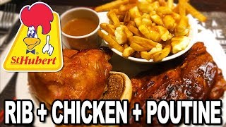 St Hubert 🍗 Rotisserie Chicken 🍗 and Ribs amp Poutine in Montreal [upl. by Moffitt]