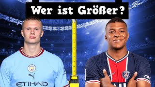 Welcher Fußballer ist größer ft Haaland Mbappe 👀🤔  Fussball Quiz 2023 [upl. by Milinda]