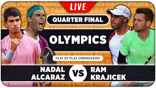 NADAL  ALCARAZ vs RAM  KRAJICEK • Paris Olympics 2024 • LIVE Tennis Play by Play Stream [upl. by Remat]