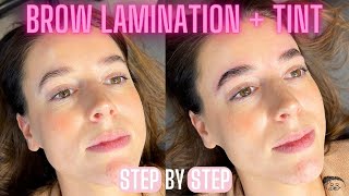 LAMINATION  BROW TINT PROCESS Step by Step using Thuya and Brow Code [upl. by Adirahs]