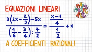 EQUAZIONI LINEARI  frazioni di frazioni  EL50 [upl. by Stevena]