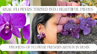 Orchid Love quotCrafting Stunning Earrings from Real Flowers 🌸🌿  DIY Floral Resin Jewelry Tutorialquot [upl. by Belloir763]