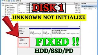 Disk 1 unknown not initialized FIX [upl. by Aveer451]