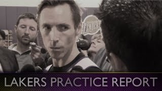 Lakers Practice Steve Nash on Kobes Defense Dwights Return amp Earl Clark [upl. by Eunice]