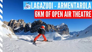 Lagazuoi  Armentarola ski slope  6 km of pure beauty in the Dolomites [upl. by Phila]