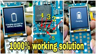 Samsung b310e charging paused for battery durability  1000 charging working solution [upl. by Sackman]