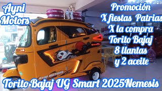 TORITO BAJAJ UG SMART 2025 MODELO NEMESIS GNV GLP GASOLINA FIBRAS DEPORTIVAS Y TUNEADO EQUIPADO [upl. by Wilmette344]