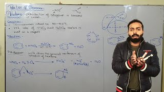 Nitration of benzene  Reactions of Benzene  ch9  12th class chemistry [upl. by Kinny]