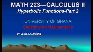 Math223Hyperbolic Functions Part 2 [upl. by Hogue]