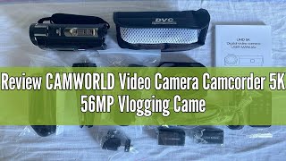 Review CAMWORLD Video Camera Camcorder 5K 56MP Vlogging Camera YouTube WiFi Night Vision 3” 270° Rot [upl. by Vitkun230]