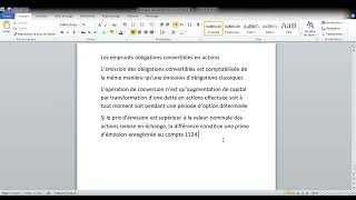 Comptabilité approfondie  Les emprunts obligations convertibles en actions [upl. by Alekin106]