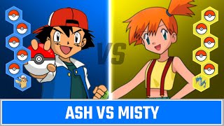 Kanto Pokemon Battle Ash vs Misty [upl. by Ecirad478]