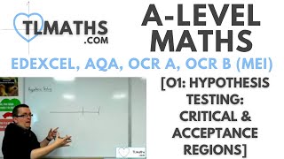 ALevel Maths O104 Hypothesis Testing Critical amp Acceptance Regions [upl. by Acinor]