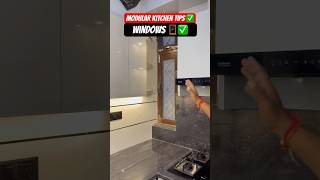 Modular kitchen windows ideas cabinets viral kitchen youtubeshorts interiorpm reels [upl. by Ahsital]