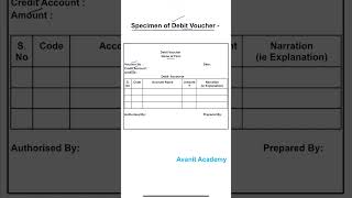 Specimen of Debit Voucher accoutancy format of debit voucherPUC 1st year  class 11 shorts [upl. by Porcia]