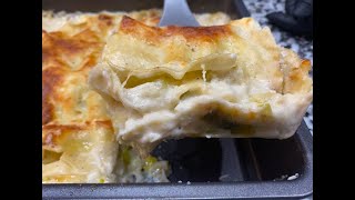 VEGETARIANTRADITIONAL LEEK LASAGNA WITH THREE CHEESE AND ALMOND [upl. by Alain269]