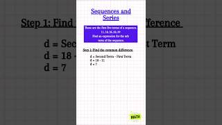 IGCSE Maths O580 Sequences❓shorts maths igcse igcsemaths sequence shortvideo nthterm [upl. by Eidok867]