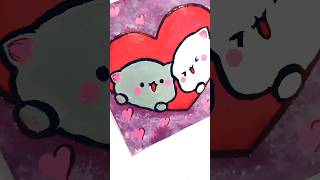 cute mini painting easy  dudu bubu love status couple bts painting shorts viralvideo [upl. by Nosemaj]