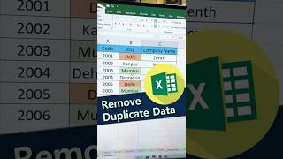 💥⛳Remove Duplicate Data in Excel 💥Excel Smart Trick shorts excelformula ytviral computertricks [upl. by Caroline]