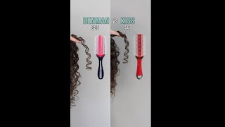 Curly Styling Brush Comparison  Denman D4 vs KISS 9Row Brush [upl. by Olzsal]