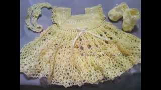 vestidos bebe y niña tejidos en crochet y ganchillo imagenes [upl. by Dempster]