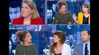 Macron  les insoumises C Girard et D Simonnet face aux macronistes A Bergé et M Schiappa [upl. by Nniuqal]