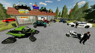 Police Chase Bad Guy Stealing ATVs  Farming Simulator 22 [upl. by Niall]