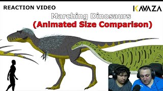 Marching Dinosaurs Animated Size Comparison Reaction Video [upl. by Imaon836]