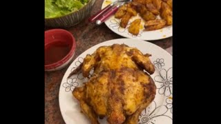 Le poulet rôti le plus juteux et les patatoes air fryer recettepoulet [upl. by Henden]