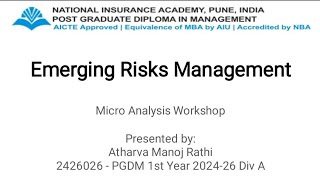 Micro Analysis Workshop  Emerging Risk Management [upl. by Adnohr]