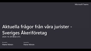 Aktuella frågor från våra jurister Sveriges Åkeriföretag 20241029 [upl. by Saxet]