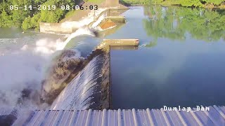 Video shows moment dam gate collapsed at Lake Dunlap [upl. by Bobinette217]