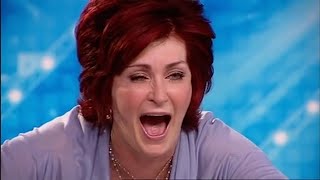 X Factor Classic  Sharon Osbourne gets owned by a door [upl. by Zebaj]