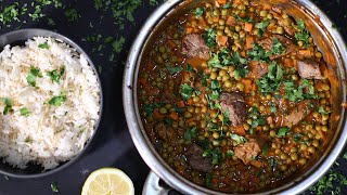 Peas and Carrots Stew With Beef Chunks  Bazella w Riz  يخنة البازيلا و رز باللحمة [upl. by Endo319]