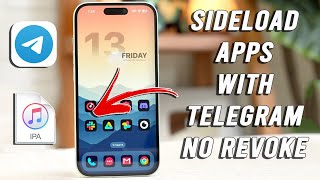 Sideload Apps Online on iOS Using Telegram Work 100 [upl. by Nauqahs322]