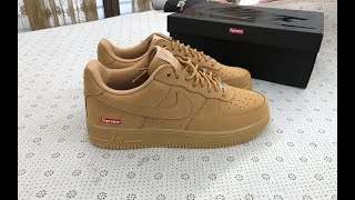 Supreme x Nike Air Force 1 Low SP “ Wheat ” Review [upl. by Hoj]