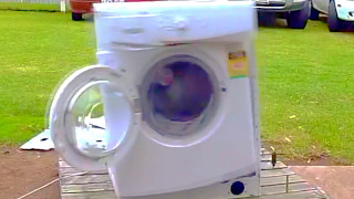 Washing machine explodes in super slow motion [upl. by Linder]