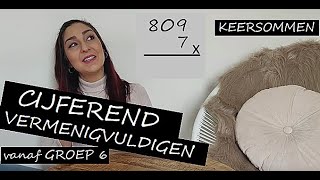 Juf Simmie legt uit  CIJFEREND VERMENIGVULDIGEN groep 6  rekenen [upl. by Annaira]