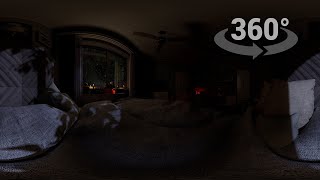 8K 360° Cozy Bedroom Ambience  Wind amp Rain Sounds For Sleeping  VR View  1Hour [upl. by Kessel]