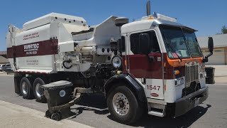 Burrtec Peterbilt 320 Scorpion ASL Garbage Truck Collecting Mira Loma Post July 4th Trash [upl. by Solokin777]