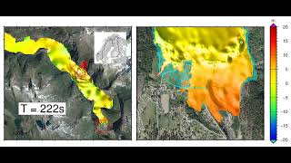 Animation of the Tafjord tsunami in 1934 [upl. by Yrroc]