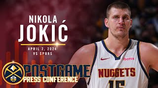 Nikola Jokić Full Post Game Press Conference vs Spurs 🎙 [upl. by Darcy]